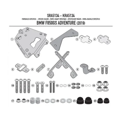 Stelaż kufra centralnego F 850GS Adventure '19 aluminiowy Monokey - Kappa