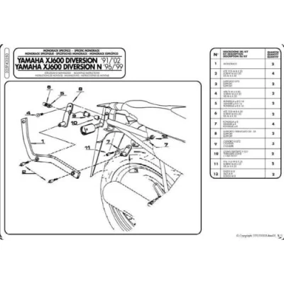 Stelaż kufra centralnego XJ 600 Diversion '91-'03, Diversion N '96-'99 bez płyty - Kappa