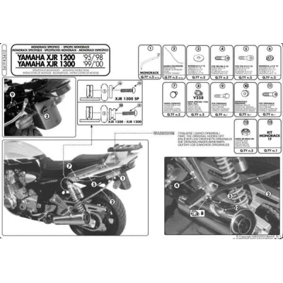 Stelaż kufra centralnego XJR 1200 '95-'98, XJR 1300 '98-'02 bez płyty - Kappa