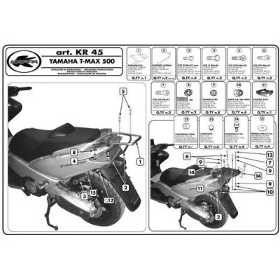 Stelaż kufra centralnego T-Max 500 '01-'07 z płytą Monokey - Kappa