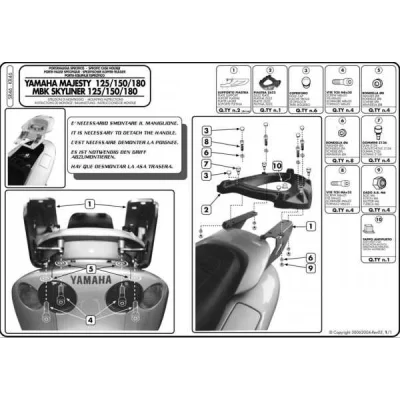 Stelaż kufra centralnego Majesty 125/150/180 '01-'11 bez płyty - Kappa