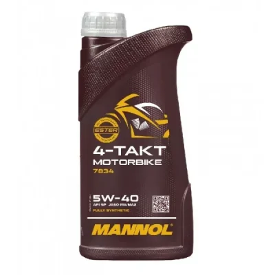 Olej silnikowy 4T Motorbike JASO MA/MA2 5W40 ester syntetyk 1L - Mannol