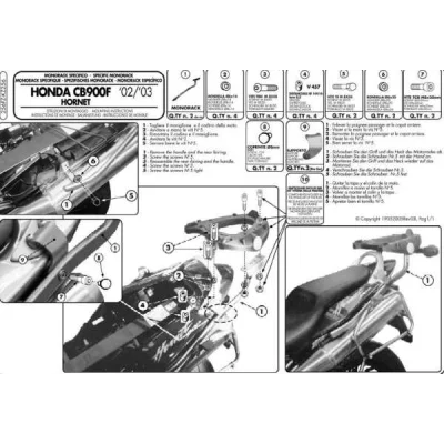 Stelaż kufra centralnego CB 900 Hornet '02-'07 bez płyty - Kappa