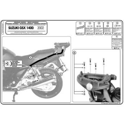 Stelaż kufra centralnego GSX 1400 '02-'09 bez płyty - Kappa