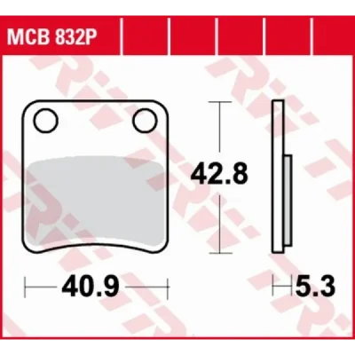 Klocki hamulcowe TRW Lucas MCB 832 P (2 szt.) (MCB832P) Klocki hamulcowe TRW Lucas MCB 832 P (2 szt.) (MCB832P)