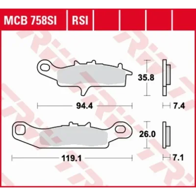 Klocki hamulcowe TRW Lucas MCB 758 SI (2 szt.) (MCB758SI) Klocki hamulcowe TRW Lucas MCB 758 SI (2 szt.) (MCB758SI)
