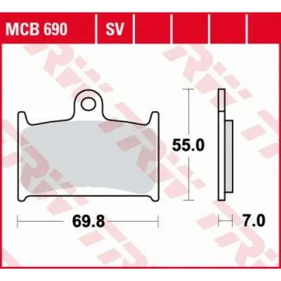 Klocki hamulcowe TRW Lucas MCB 690 (2 szt.) (MCB690) Klocki hamulcowe TRW Lucas MCB 690 (2 szt.) (MCB690)