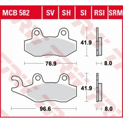 Klocki hamulcowe TRW Lucas MCB 582 SH (2 szt.) (MCB582SH) Klocki hamulcowe TRW Lucas MCB 582 SH (2 szt.) (MCB582SH)