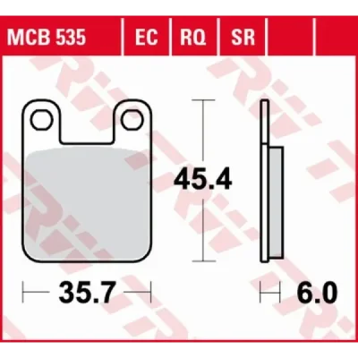 Klocki hamulcowe TRW Lucas MCB 535 EC (2 szt.) - MCB535EC