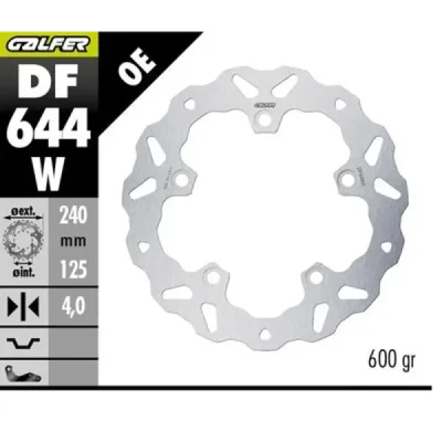 Galfer Tarcza Hamulcowa Tył Kove 800X Pro '23-'25 (Wave Fixed) (240X125X5Mm)