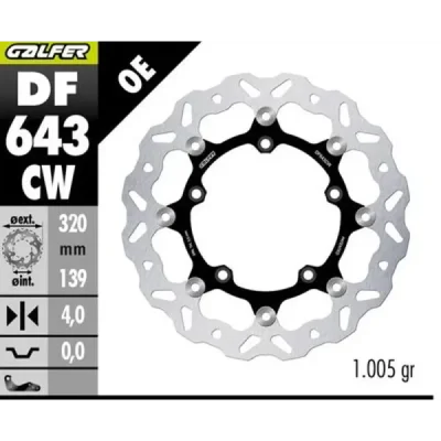 Galfer Tarcza Hamulcowa Przód Kove 800X Pro '23-'25 (Wave Floating) (320X139X4Mm)
