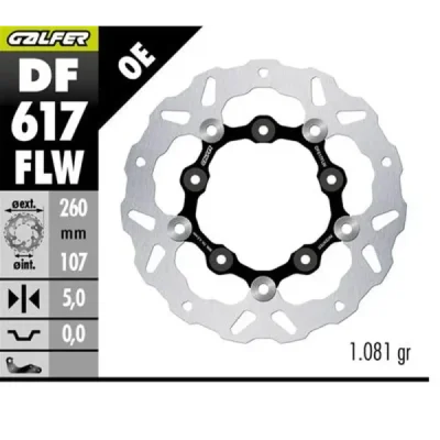 Galfer Tarcza Hamulcowa Tył Ktm 890Smt '23-'25 (Wave Floating) (260X107X5Mm)