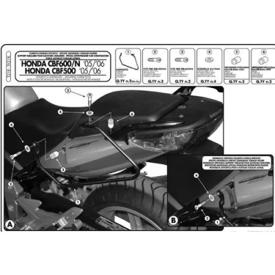 Stelaż pod torby boczne CBF 500 '04-'09, CBF 600S/N '04-'09, CBF 1000 '06-'09 - Kappa