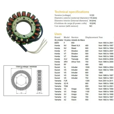 Uzwojenie alternatora DZE Yamaha - 2890-01 Uzwojenie alternatora DZE Yamaha - 2890-01