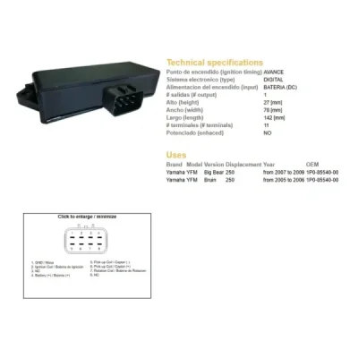 Moduł zapłonowy DZE CDI OEM-1PO-85540-00 (1628-01) Moduł zapłonowy DZE CDI OEM-1PO-85540-00 (1628-01)