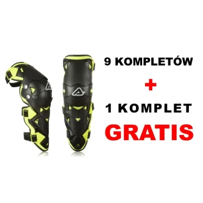 Acerbis Zestaw 10 Sztuk Nakolanniki Ochraniacze Kolan Evo 3.0 Czarny / Żółty Pakiet 9 Szt + 1 Sztuka Za 1 Zł