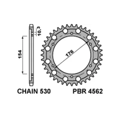 Zębatka tył stalowa PBR 4562 43Z rozmiar 530 JTR1340-43 (456243C45) Zębatka tył stalowa PBR 4562 43Z rozmiar 530 JTR1340-43 (456243C45)