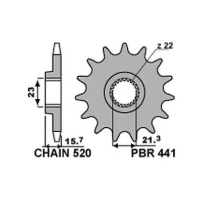 Zębatka przód stalowa PBR 441 15Z rozmiar 520 JTF577-15 - 4411518NC Zębatka przód stalowa PBR 441 15Z rozmiar 520 JTF577-15 - 4411518NC