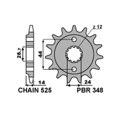 Zębatka przód stalowa PBR 348 16Z rozmiar 525 JTF314-16 (3481618NC) Zębatka przód stalowa PBR 348 16Z rozmiar 525 JTF314-16 (3481618NC)
