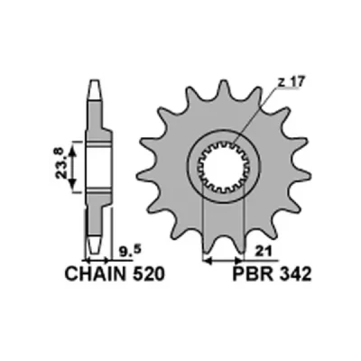 Zębatka przód stalowa PBR 342 12Z rozmiar 520 JTF284-12 - 3421218NC Zębatka przód stalowa PBR 342 12Z rozmiar 520 JTF284-12 - 3421218NC