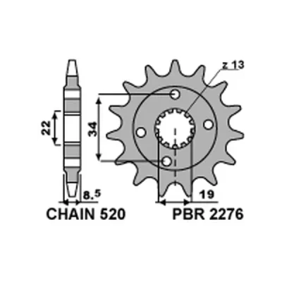 Zębatka przód stalowa PBR 2276 14Z rozmiar 520 JTF1908-14 - 22761418NC Zębatka przód stalowa PBR 2276 14Z rozmiar 520 JTF1908-14 - 22761418NC