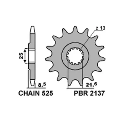 Zębatka przód stalowa PBR 2137 17Z rozmiar 525 JTF1537-17 - 21371718NC Zębatka przód stalowa PBR 2137 17Z rozmiar 525 JTF1537-17 - 21371718NC