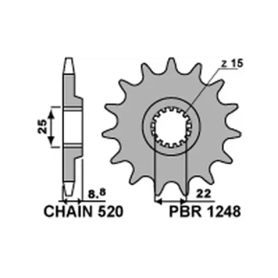 Zębatka przód stalowa PBR 1248 12Z rozmiar 520 JTF1901-12 (12481218NC) Zębatka przód stalowa PBR 1248 12Z rozmiar 520 JTF1901-12 (12481218NC)