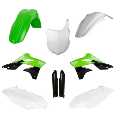 Komplet plastików Kawasaki KX 250F zielony/czarny/biały OEM Polisport Komplet plastików Kawasaki KX 250F zielony/czarny/biały OEM Polisport
