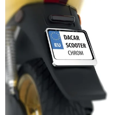 Ramka pod tablicę rejestracyjną skuter chrom - Biketec Ramka pod tablicę rejestracyjną skuter chrom - Biketec