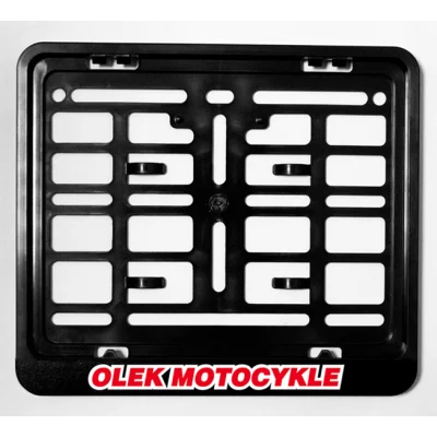 Ramka pod tablicę rejestracyjną motocykl czarna z logo Olek Motocykle - Biketec Ramka pod tablicę rejestracyjną motocykl czarna z logo Olek Motocykle - Biketec