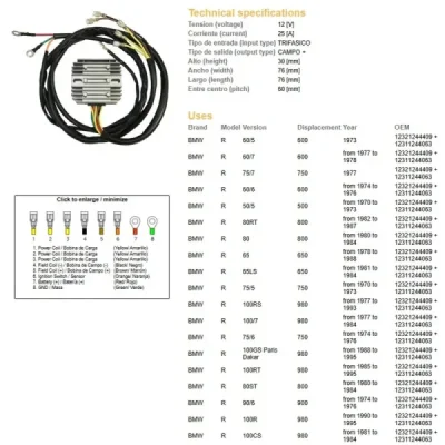 Dze Regulator Napięcia Bmw R 60/75/65/80/90/100 '74-'88, Moto Guzzi 650/750/850/1000 '75-'95 (12321244409, 12311244063) (Esr450) Dze Regulator Napięcia Bmw R 60/75/65/80/90/100 '74-'88, Moto Guzzi 650/750/850/1000 '75-'95 (12321244409, 12311244063) (Esr450)