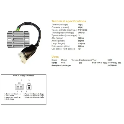 Dze Regulator Napięcia Honda Vfr 800 '98-'99 (31600-Mbg-003)