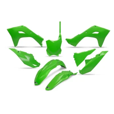 UFO KOMPLET PLASTIKÓW KAWASAKI KXF 450 '24, OEM ZIELONY UFO KOMPLET PLASTIKÓW KAWASAKI KXF 450 '24, OEM ZIELONY