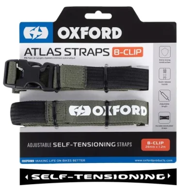 Pasy transportowe Atlas B-Clip 26mm x 1.2m 2 sztuki w zestawie zielone khaki - Oxford Pasy transportowe Atlas B-Clip 26mm x 1.2m 2 sztuki w zestawie zielone khaki - Oxford
