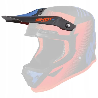 Daszek do kasku Furious Trust czarno-niebiesko-pomarańczowy fluo mat - Shot Racing Daszek do kasku Furious Trust czarno-niebiesko-pomarańczowy fluo mat - Shot Racing