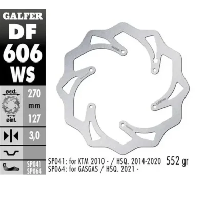 Galfer Tarcza Hamulcowa Przód Ktm Sx/Ex, Husaberg,Husqvarna,Gas Gas Wave (270X127X3Mm)