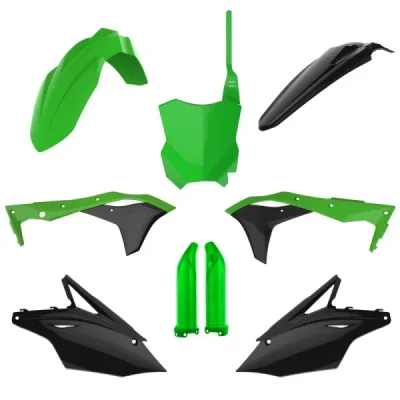 Komplet plastików Kawasaki KXF 250 zielony/czarny Polisport Komplet plastików Kawasaki KXF 250 zielony/czarny Polisport
