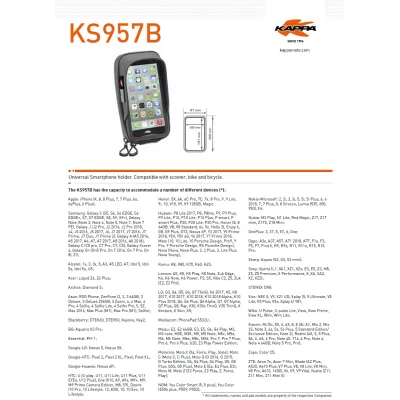 Torba na GPS/smartphone iPhone X/8/7/6S Plus/Samsung Galaxy S6/S7/S8/S9 Edge z mocowaniem na kierownicę/lusterko - Kappa Torba na GPS/smartphone iPhone X/8/7/6S Plus/Samsung Galaxy S6/S7/S8/S9 Edge z mocowaniem na kierownicę/lusterko - Kappa