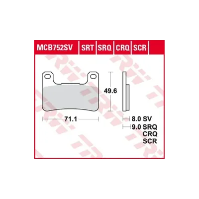 Klocki hamulcowe TRW Lucas MCB 752 CRQ (2 szt.) (MCB752CRQ) Klocki hamulcowe TRW Lucas MCB 752 CRQ (2 szt.) (MCB752CRQ)