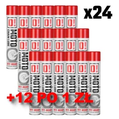 Zestaw spray smar do łańcucha O! Chain Lube 750ml off road 48 sztuki - O-Moto