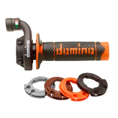 Domino Rolgaz Kompletny Z Manetkami Off Road Ktm/Husqvarna/Gasgas 4T (Czarna Obudowa) Czarny/Pomarańczowy Domino Rolgaz Kompletny Z Manetkami Off Road Ktm/Husqvarna/Gasgas 4T (Czarna Obudowa) Czarny/Pomarańczowy