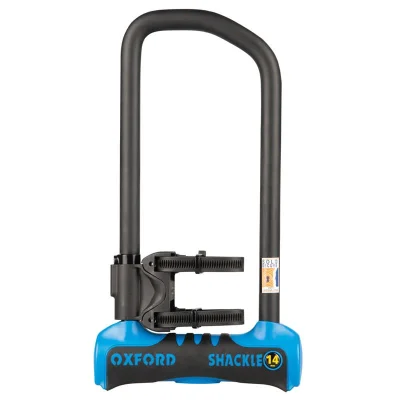Kłódka z linką Shackle 14 Pro Duo U-Lock + Cable 320x177mm niebieska - Oxford Kłódka z linką Shackle 14 Pro Duo U-Lock + Cable 320x177mm niebieska - Oxford