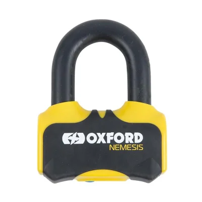 Kłódka na tarcze hamulcową Nemesis 16mm żółty fluo - Oxford Kłódka na tarcze hamulcową Nemesis 16mm żółty fluo - Oxford