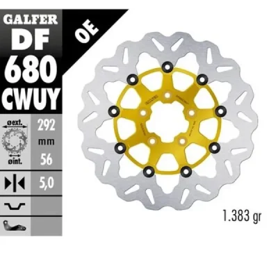 Galfer Tarcza Hamulcowa Przód Harley-Davidson (292X56X5) (Wave) Pływająca Złoty (Patrz Opis)