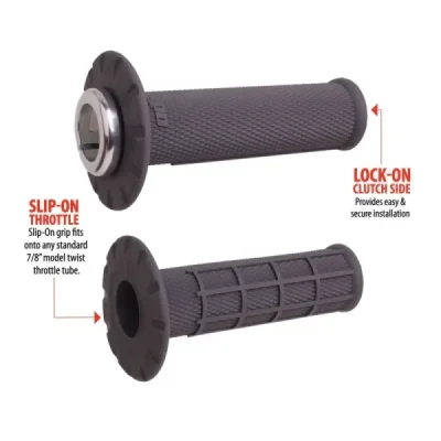 Odi Manetki Off Road Half Waffle Universal Lock-On Grip Set Szary Odi Manetki Off Road Half Waffle Universal Lock-On Grip Set Szary