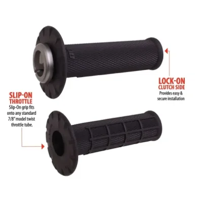 Odi Manetki Off Road Half Waffle Universal Lock-On Grip Set Czarny