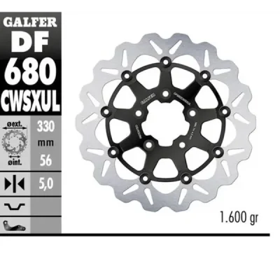 Galfer Tarcza Hamulcowa Przód Harley-Davidson (330X56X5) (Wave) (Oversize) Pływająca (Patrz Opis)