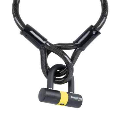 Linka Loop Lock ze wzmocnionej stali z kłódką 2x15mm - Oxford Linka Loop Lock ze wzmocnionej stali z kłódką 2x15mm - Oxford
