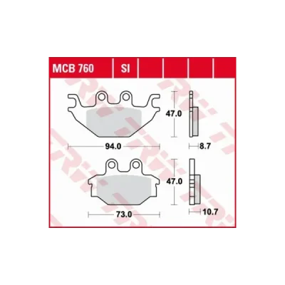 Klocki hamulcowe TRW Lucas MCB 760 (2 szt.) (MCB760) Klocki hamulcowe TRW Lucas MCB 760 (2 szt.) (MCB760)