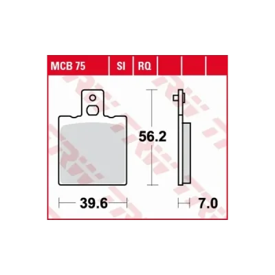 Klocki hamulcowe TRW Lucas MCB 75 (2 szt.) (MCB75) Klocki hamulcowe TRW Lucas MCB 75 (2 szt.) (MCB75)